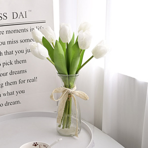 YOPIN-7765 Hot Selling Wholesale High-quality Artificial <strong>Tulip</strong> Fabric Real Touch Handle Bundle Home Dining <strong>Table</strong> Decoration - Product Image 2