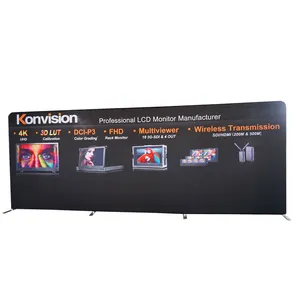 FEAMONT 8ft Personalizado Impresso Tensão Tecido Display Stand Atacado Publicidade Backdrop Trade Show Equipamentos Back Wall Banner