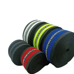 Printed custom LOGO elastic band sportswear mesh elastic band nylon printed webbing breathable mesh elastic band