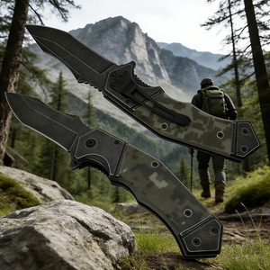 Cuchillo Táctico Plegable al por Mayor con Hoja de Piedra Lavada para Uso Exterior, Cuchillo de Supervivencia EDC para Caza, Camping y Rescate - Product Image 1