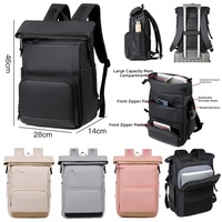 Sac à dos pour ordinateur portable moderne et décontracté, personnalisable, avec fermeture à enroulement, disposition de rangement polyvalente, idéal pour le travail et les courts voyages