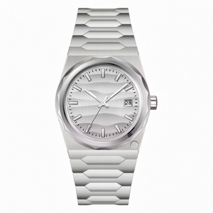 Montre de luxe pour homme en acier inoxydable, nouvelle texture, affichage double fuseau horaire, calendrier, réserve de marche, affichage jour/nuit, aiguilles lumineuses - Product Image 1