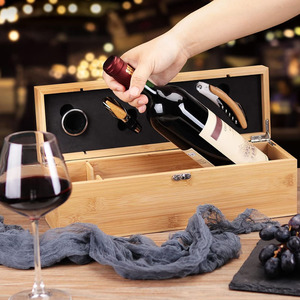 Tùy chỉnh chưa hoàn thành hạt gỗ duy nhất chai gỗ trang trí Hộp rượu với nắp tuyệt vời cho rượu vang Bộ phụ kiện - Product Image 6