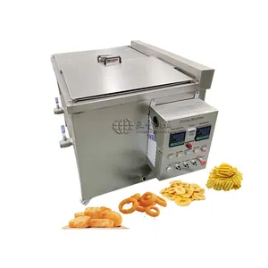 Fritadeira elétrica dupla 100 kg/h, máquina industrial de fritura e batata