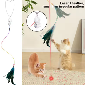 Juguete Interactivo para Gatos 2 en 1 con Luz LED y Varita Colgante, Juguete para Estimular el Movimiento de Mascotas - Product Image 5