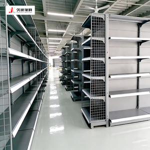 Scaffali Espositivi in Acciaio a Doppio Lato Jiushun per Supermercati, Scaffalature per Negozi al Dettaglio in Vendita - Product Image 1