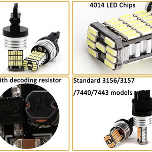 หลอดไฟ LED 12V P21W BA15S 1156 BAY15D 1157 รุ่น 4014 45SMD 6500K สีขาว สำหรับรถยนต์ ไฟถอย ไฟเบรก ไฟเลี้ยว สำหรับรถพ่วง รถบรรทุก - Product Image 4