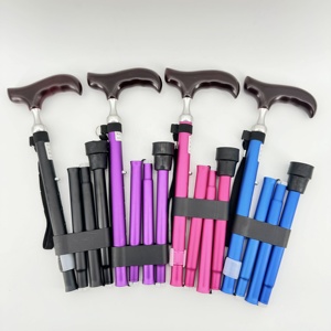 Bastón <span class=keywords><strong>de</strong></span> aleación con mango <span class=keywords><strong>de</strong></span> lujo único <span class=keywords><strong>de</strong></span> <span class=keywords><strong>madera</strong></span> bastón plegable y telescópico <span class=keywords><strong>para</strong></span> asistencia a ancianos bastón portátil - Product Image 2