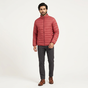 <b>Men's</b> Winter Puffer <b>Jacket</b> High Quality Front Zipper <b>Long</b> Sleeve Polyester Cotton Comfortable Casual Style Breathable Stand - Product Image 1