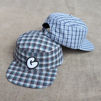 Casquette de tennis unisexe en coton à carreaux, style plat, en flanelle, pour l'hiver, avec logo brodé personnalisé, style mode à carreaux, chapeaux Pillbox – Vente en gros