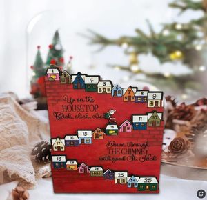 Calendario de Adviento de Madera Hecho a Mano con Diseño de Papá Noel para Decoración del Hogar y Colección de Regalos, Reutilizable, Estilo de Dibujos Animados - Product Image 2