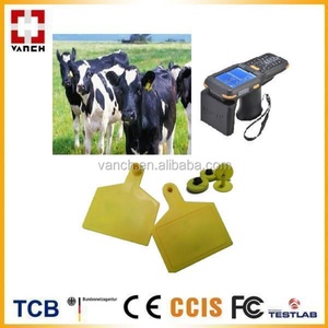Étiquette RFID UHF longue portée 860-960 MHz pour bovins, caprins, vaches - Vanch VT-100A Mini PVC étanche personnalisable jaune pour animaux de ferme - Product Image 4