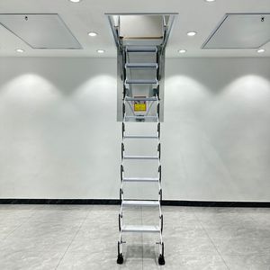 Échelle de grenier <span class=keywords><strong>manuelle</strong></span> escamotable, pliante, télescopique, à fixation au plafond, pour accès au grenier domestique - Product Image 2