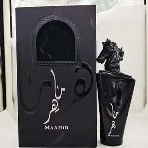 Noble Geschenkdoos Arabische Parfum, Zwart Pakket Parfum Voor Mannen En Vrouwen, Blijvende Geur Glas Parfum Fles