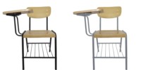 Chaise d'étude empilable moderne en métal avec tablette d'écriture pour étudiants, idéale pour l'école, la maison, le bureau, l'hôpital, l'extérieur – Qualité commerciale