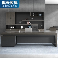 XTLBZ-062 Bureau de direction moderne de luxe Xitian fabriqué en Chine, en panneau mélaminé avec bordure entièrement scellée, extensible, couleur et taille personnalisables, pour bureau