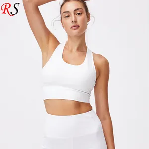 新しいデザイン卸売カスタマイズ服ホワイトスポーツブラジムタンクトップ女性のフィットネス