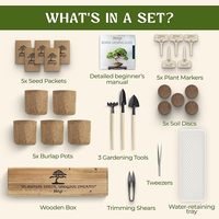 Kit de bonsaï pour débutants 5X Bonsaïs uniques Kit de démarrage complet pour bonsaï d'intérieur pour plantes bonsaï avec outils et jardinières