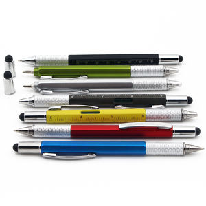 Stylo bille multifonctionnel 6-en-1 en plastique pour cadeaux d'affaires, avec logo personnalisé, pour écran tactile, pointe 1,0 mm - Product Image 4