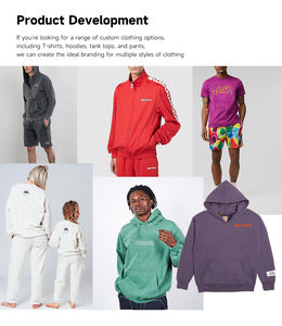 定制标志高品质设计师时尚棉重量级超大套头衫男式连帽衫 - Product Image 6