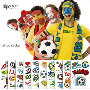 Tatuajes Temporales Premium con Transferencia de Agua de la Copa Mundial de Fútbol para Hombres y Mujeres - Product Image 1