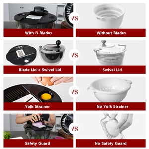 Pengering sayur keluaran plastik dapur rumah pengering dengan mangkuk & saringan pemutar Salad selada - Product Image 5