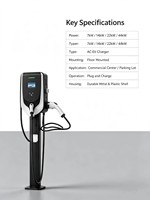 Nuevo Cargador Eléctrico para Vehículos Eléctricos de Nivel 2 IP55 220V, 7kW-44kW, Interfaz Tesla, con Sistema de Carga por Tarjeta y Enchufe