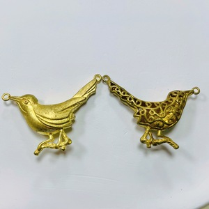 DIY Set Perhiasan burung terbang aksesoris tembaga cor termasuk kalung Dan anting bahan utama liontin burung kuningan - Product Image 2