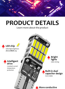 A80 <span class=keywords><strong>T10</strong></span> W5W 194 501 LED <span class=keywords><strong>CANBUS</strong></span> không có lỗi xe nội thất ánh sáng <span class=keywords><strong>T10</strong></span> 26 <span class=keywords><strong>SMD</strong></span> 4014 Chip Màu trắng tinh khiết cụ đèn bóng đèn DC12V - Product Image 4
