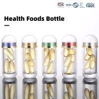 Bouteille de vitamines en plastique Transparent en forme de balle pour animaux de compagnie, supplément de conception, distributeur de pilules pour pilules, gélules, comprimés, 15cc