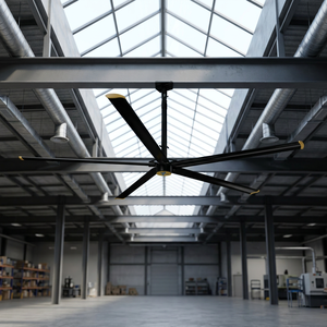 Ventilateur HVLS moderne pour haute altitude, cinq pales en aluminium, générant une énergie renouvelable propre, 230V/415V, garantie 3 ans, Vast Sea Clouds - Product Image 6