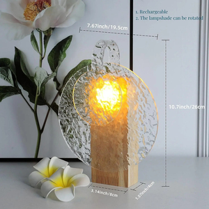 ไฟ LED ลายคลื่นน้ำหมุนได้ ชาร์จผ่าน USB โคมไฟฉายภาพสำหรับห้องนอน ตกแต่งโต๊ะข้างเตียง ของขวัญตกแต่งห้อง โคมไฟกลางคืน - Product Image 4