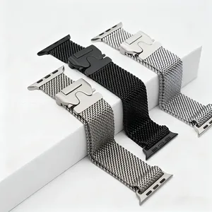 Bracelets <span class=keywords><strong>Milanese</strong></span> Loop pour <span class=keywords><strong>Apple</strong></span> <span class=keywords><strong>Watch</strong></span> Series 11 10 9 5 4 SE 8 <span class=keywords><strong>7</strong></span> 6 46mm-42mm-41mm-<span class=keywords><strong>45mm</strong></span>-44mm 40mm Ultra 2 49mm Accessoires - Product Image 1