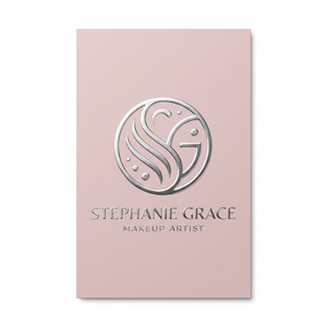 Biglietto da Visita di Lusso Rosa con Lamina Oro per Truccatrici, con Logo 3D Goffrato e <span class=keywords><strong>Carta</strong></span> Spessa Premium per Branding Estetico - Product Image 2