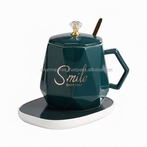 Custom Personalized Birthday Gift Set 55 Automatic Heating Glass Thermostatic Electric Black Warmer Mug Coffee Tea USB Set - Product Image 1
