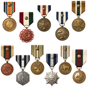 Medaglie Commemorative in Metallo Anticato Multiforme con <span class=keywords><strong>Stelle</strong></span> e Contorni Rotondi, Nastro a Strisce Vintage, per Spedizioni all'Aperto - Product Image 2