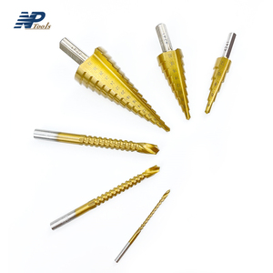 Naipu 6Pcs <span class=keywords><strong>4</strong></span>-12mm <span class=keywords><strong>4</strong></span>-20mm <span class=keywords><strong>4</strong></span>-32mm HSS Titânio Revestido Passo Brocas Set Pagoda Broca Com Caixa De Plástico - Product Image 5