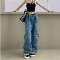 Jeans cargo personnalisés pour femmes, jeans baggy grande taille pour femmes, jeans de haute qualité pour femmes