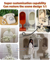 Accesorios para Fiestas de Boda, Fondo de PVC Blanco para Libro de Visitas de Audio, Fondo para Video con Micrófono