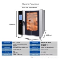 Horno de Convección Comercial Eléctrico de Acero Inoxidable para Panadería, Control Táctil Digital, Circulación de Aire Caliente, Venta al Por Mayor