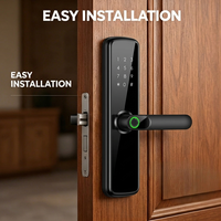 Serrure de porte intelligente biométrique à empreintes digitales, serrure électronique numérique sans clé avec poignée WiFi, application TTlock Tuya, pour la maison et le bureau