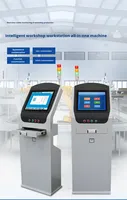 Quiosco de Pago Autoservicio Vertical con Lector de Códigos de Barras y Carcasa Metálica de Pie para Bancos.