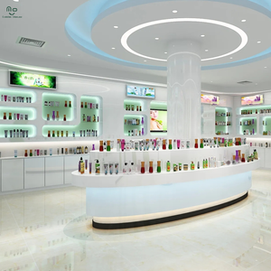 Vitrine de magasin de parfums au design moderne, bon marché, étagères en bois pour cosmétiques, présentoir de parfums avec éclairage LED - Product Image 3