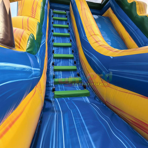 Tobogán acuático inflable tropical para niños, castillo inflable comercial para exteriores, con tobogán acuático. - Product Image 6