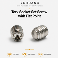 Penjualan Global Kustom SUS304 316 M1.6 M2 M3 M4 M5 M6 Torx Drive Pin Cup Point # 10-32 # 12-28 Sekrup Set Grub dengan Ujung Datar