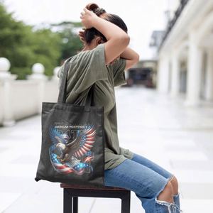 DLBZ Customized Independence Day Wholesale Reusable Stylish Durable Eco-friendly Canvas Cotton Rope Handle Shopping <b>Tote</b> <b>Bag</b> - Product Image 6