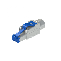 Alat Konektor Logam Cat8 Rj45 Merah, Gratis Perisai Kucing 8 Colokan Jaringan Ethernet Modular Konektor Pria 8p8c
