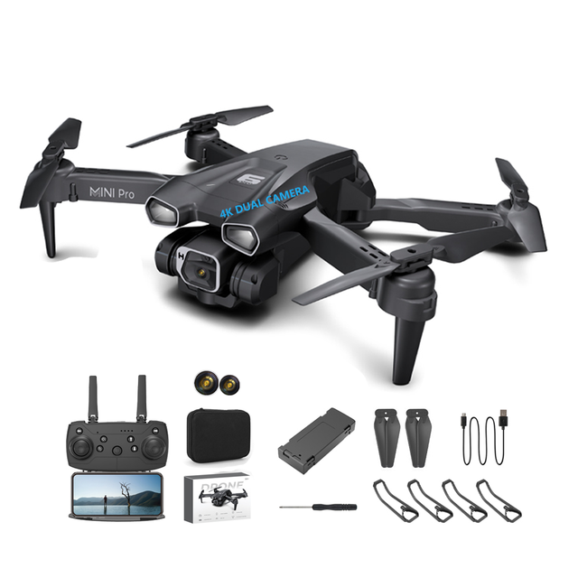 H66 Foldable 4K High-Definition Aerial Camera Drone for Beginners Dual WiFi Wireless Remote Control Fixed Height Made Plastic