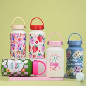 Best-selling 304 Stainless Steel Insulated Water <b>Bottle</b> UV Printed Pattern Lid with Portable Outdoor Portable Water <b>Bottle</b> - Product Image 1