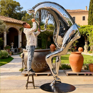 Yaşam boyutu paslanmaz çelik at heykeli oyma cilalı döküm kaynaklı kaplama boyalı hayvan heykelcik ayakta Metal heykel - Product Image 5